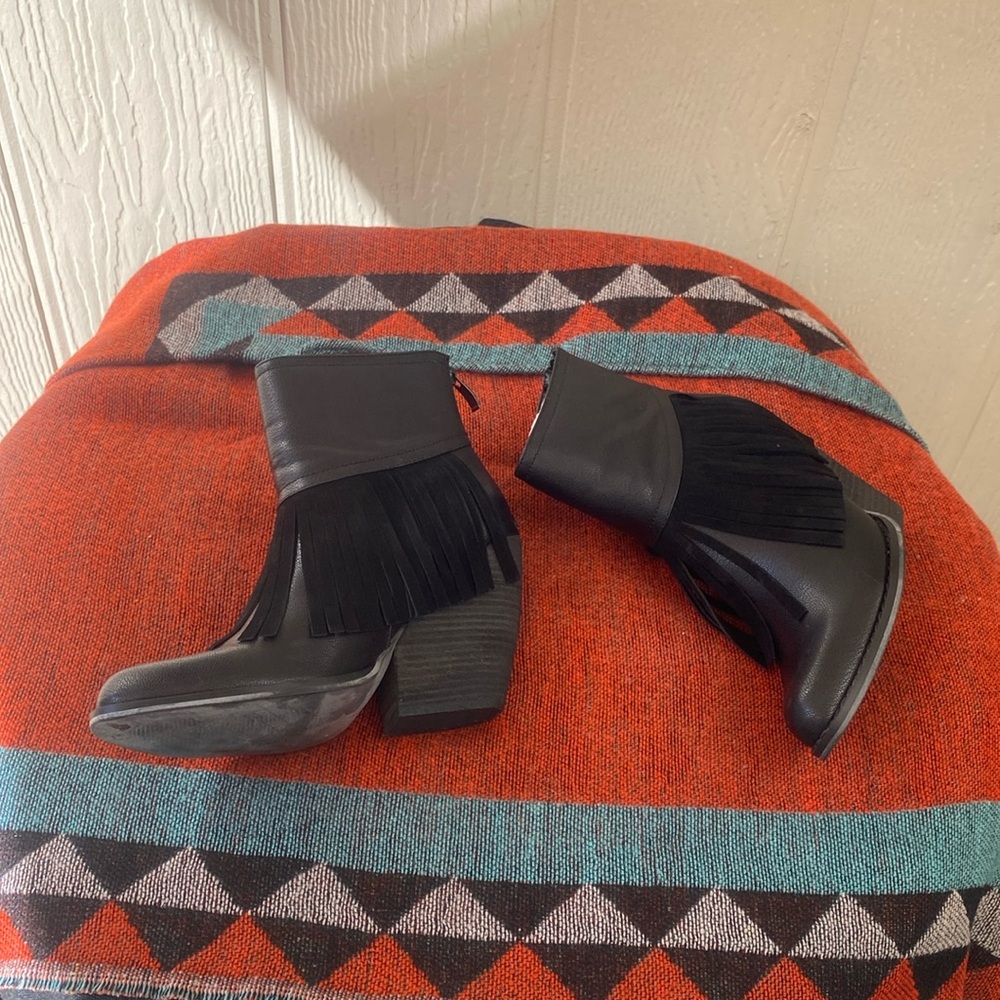 Ladies black boots by Very Volatile. 3 inch heel.